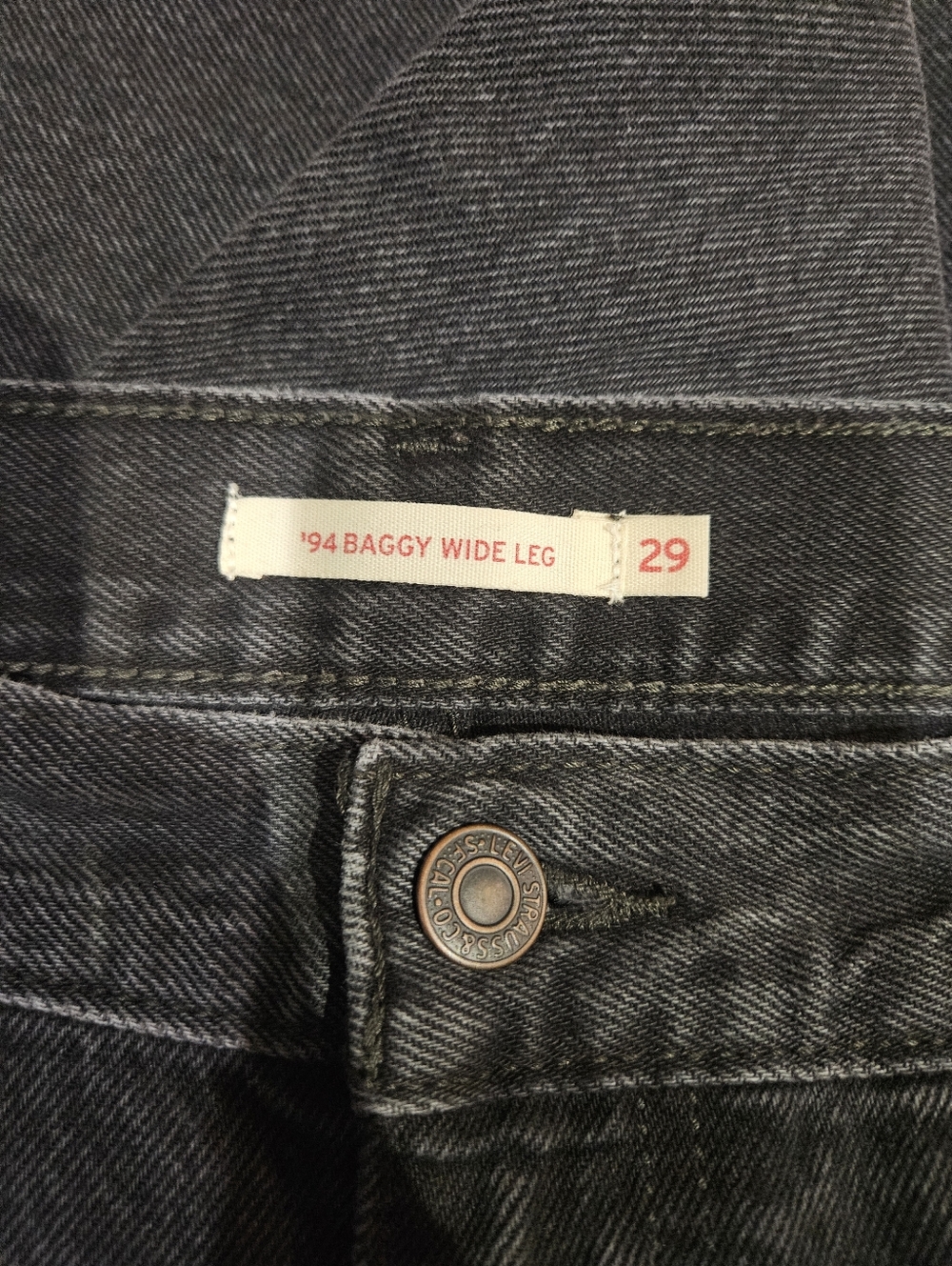 Levi's Washed Black Wide-Leg Flare Jeans - Picture 5 of 7